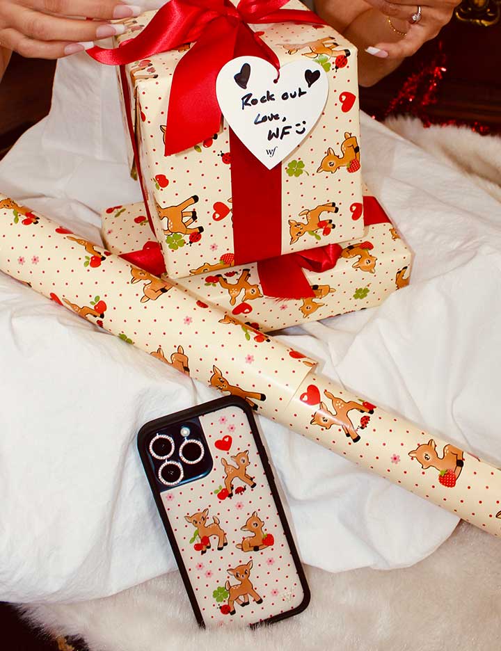 Oh Deer and Red Gingham Hearts Gift Wrap - 2 Pack - Image 2