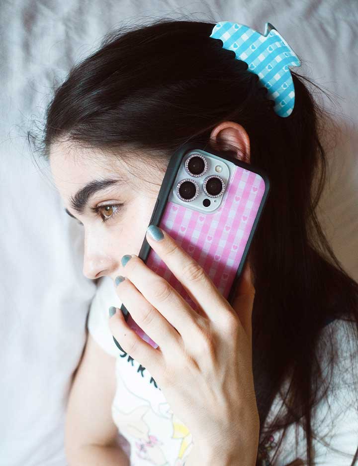Gingham Hearts | Pink iPhone Case - Image 34
