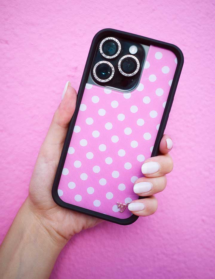 Polka Dot | Pink and White iPhone Case - Image 47
