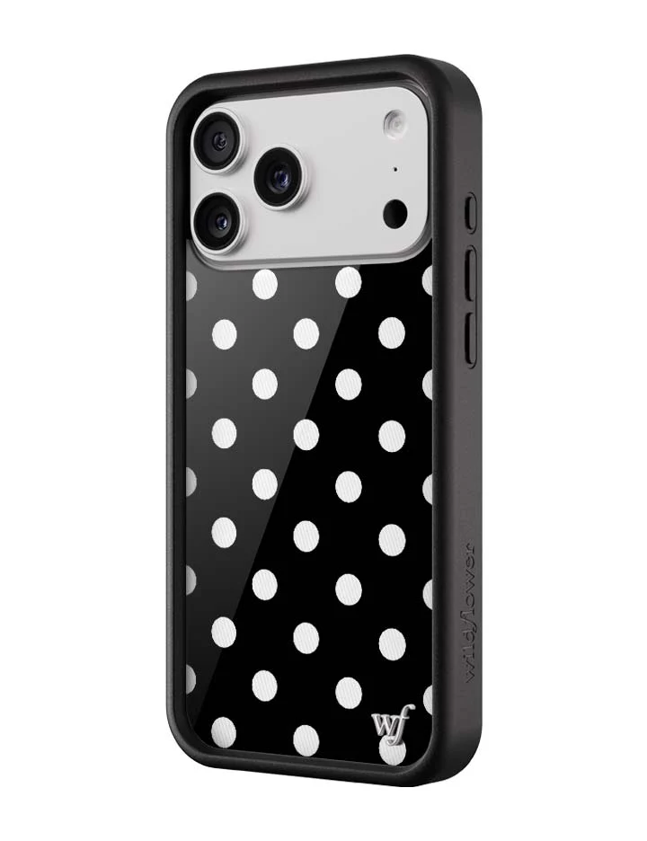 Polka Dot | Black and White iPhone Case - Image 2