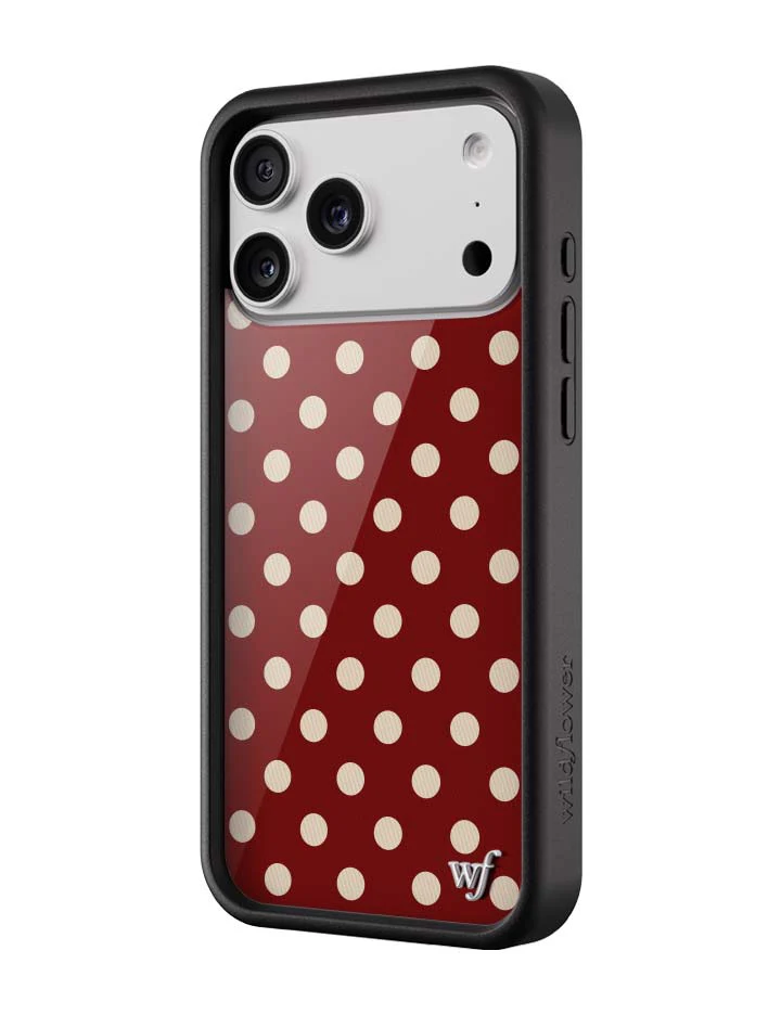 Polka Dot | Burgundy and Cream iPhone Case - Image 2