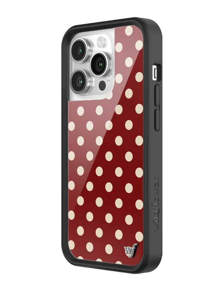 Polka Dot | Burgundy and Cream iPhone Case - Image 36