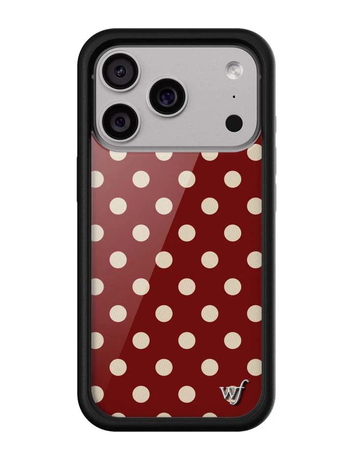 Polka Dot | Burgundy and Cream iPhone Case - Image 4