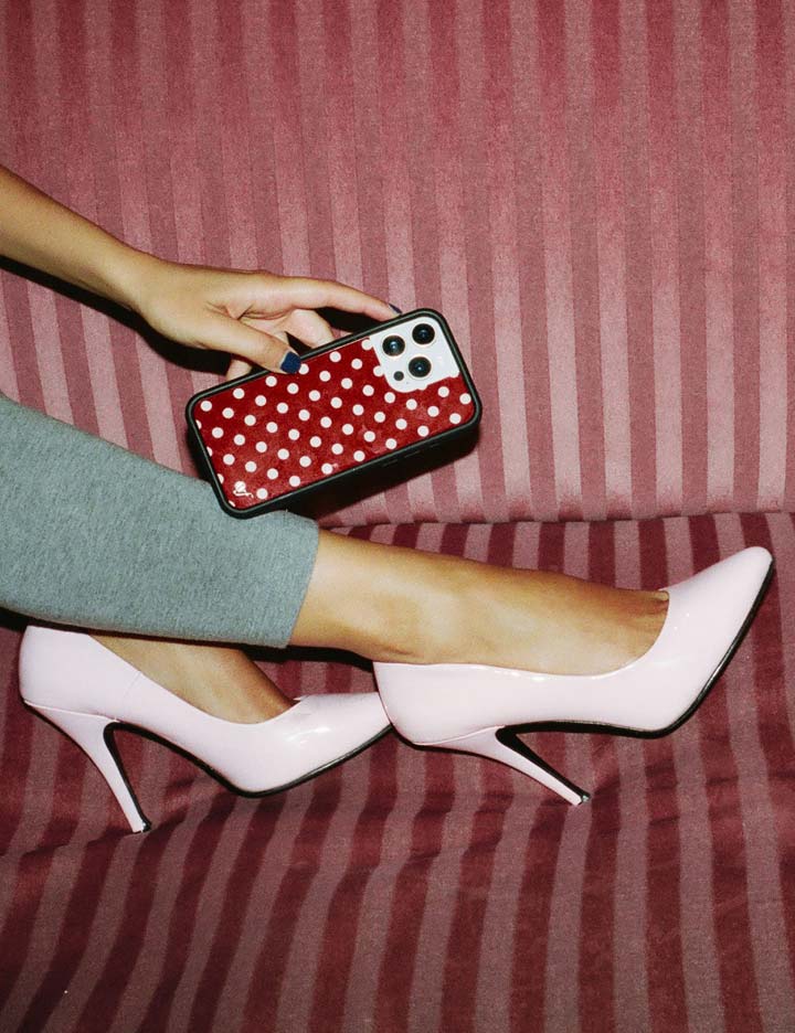 Polka Dot | Burgundy and Cream iPhone Case - Image 46