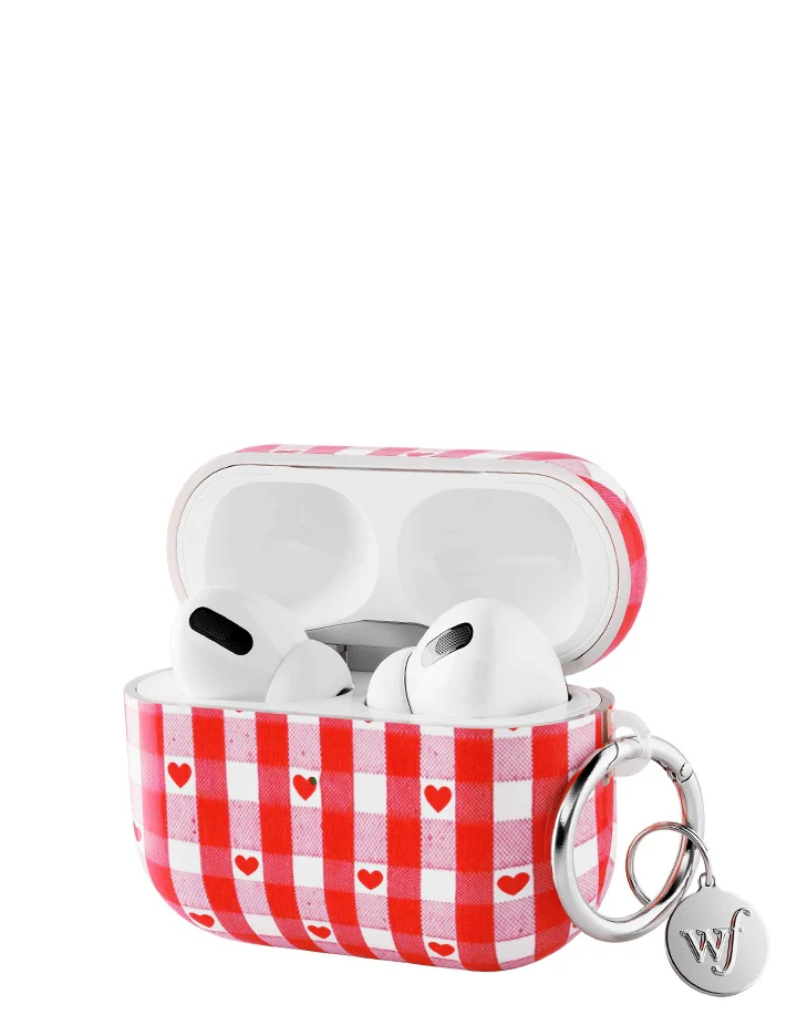 Red Gingham Hearts AirPods - Image 2