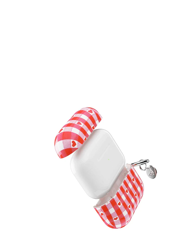 Red Gingham Hearts AirPods - Image 3