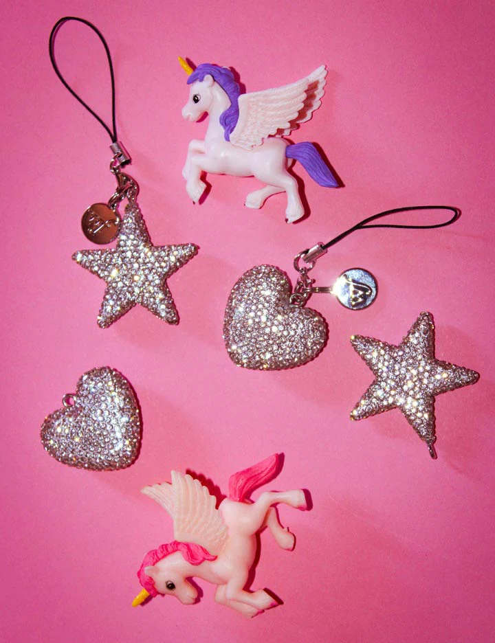 Rhinestone Heart Charm | White - Image 4