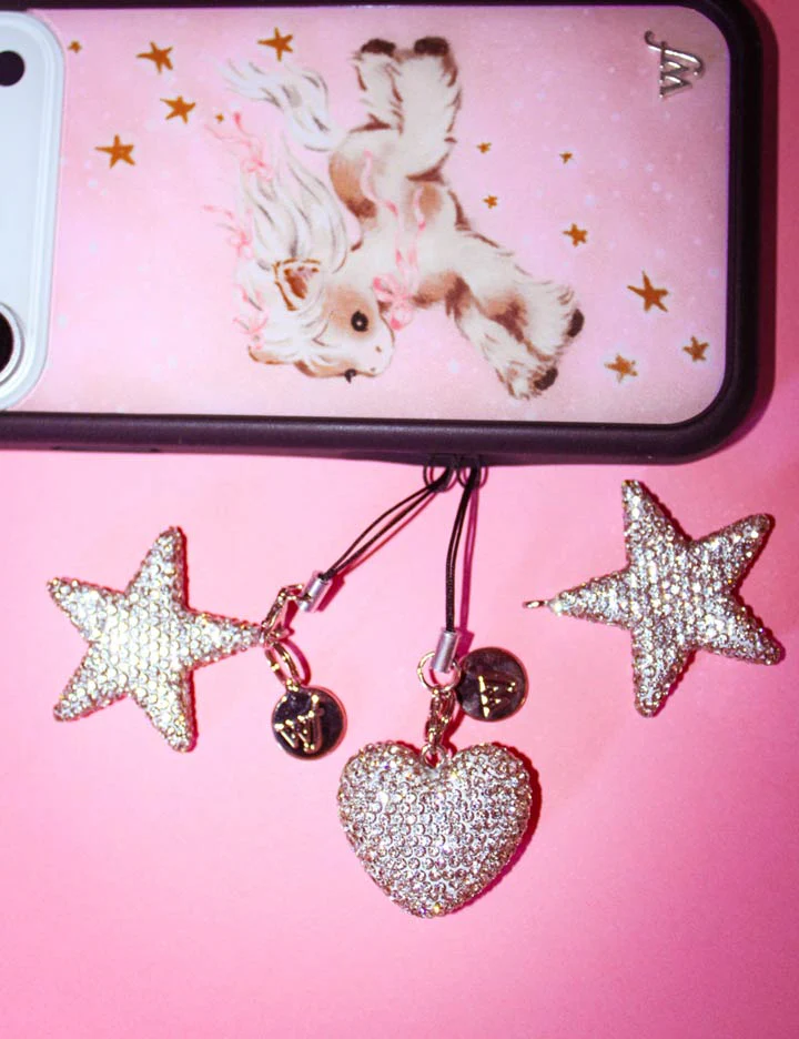 Rhinestone Heart Charm | White - Image 5